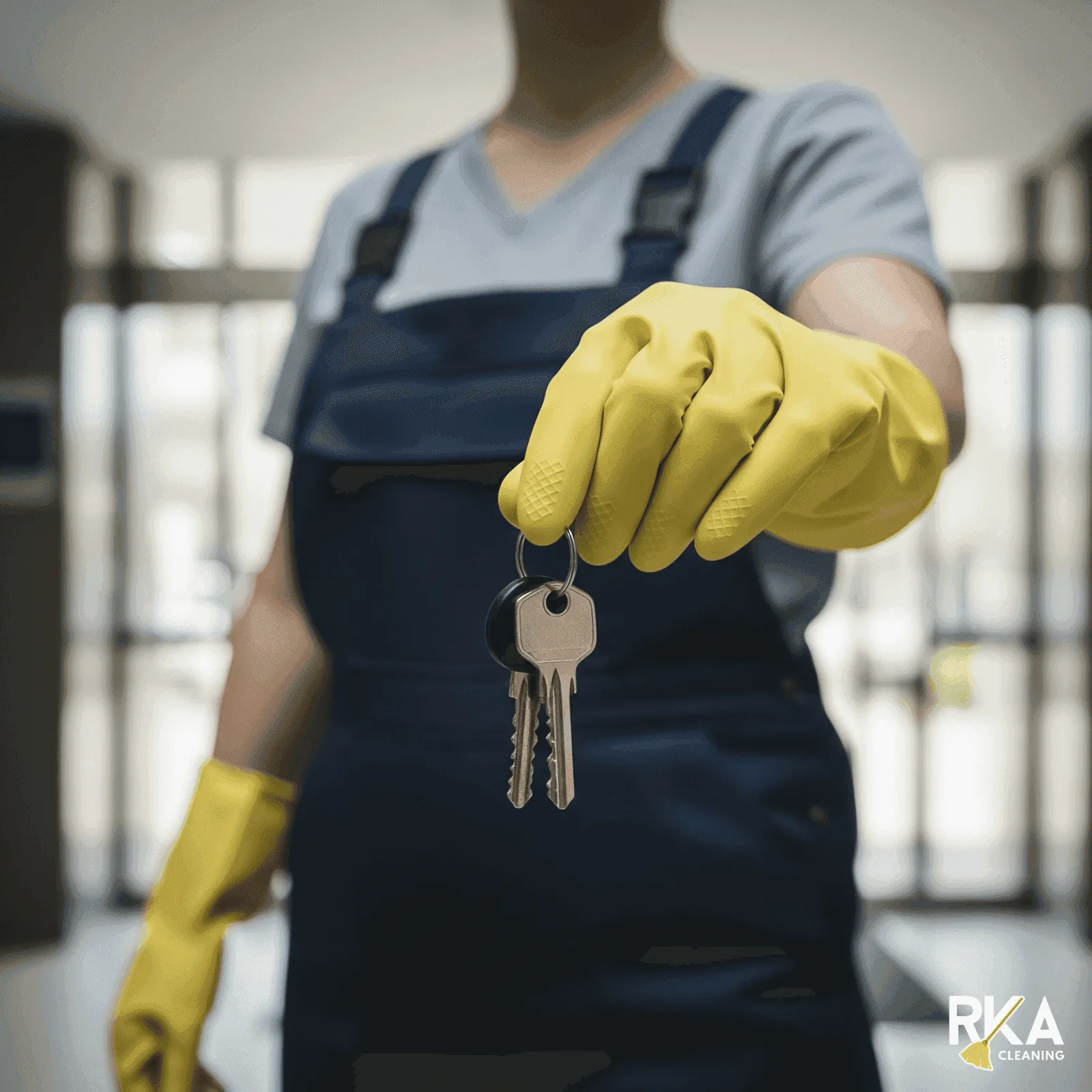 Professional cleaning team working in secure Portland office environment