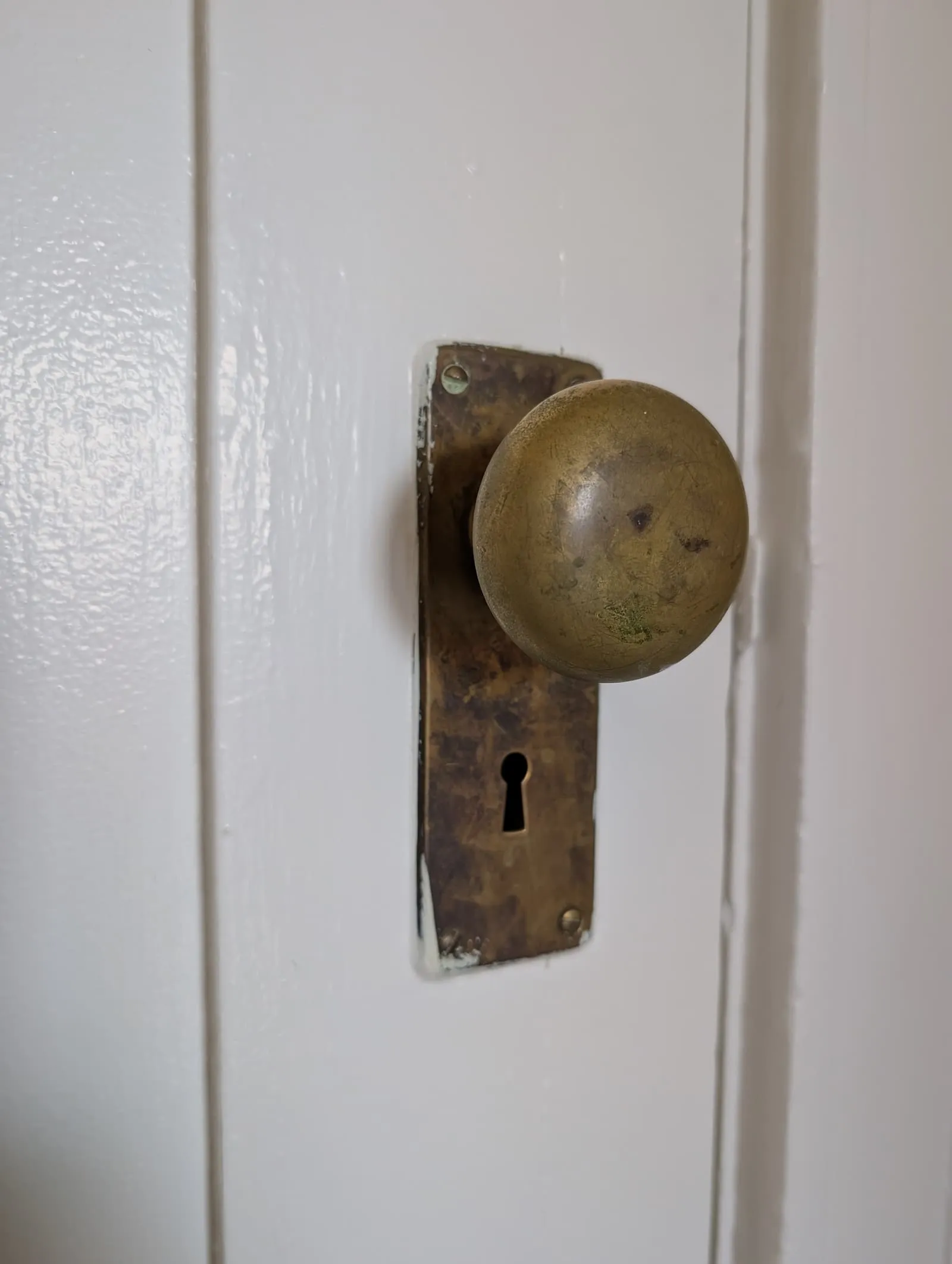 Brass fixtures before cleaning